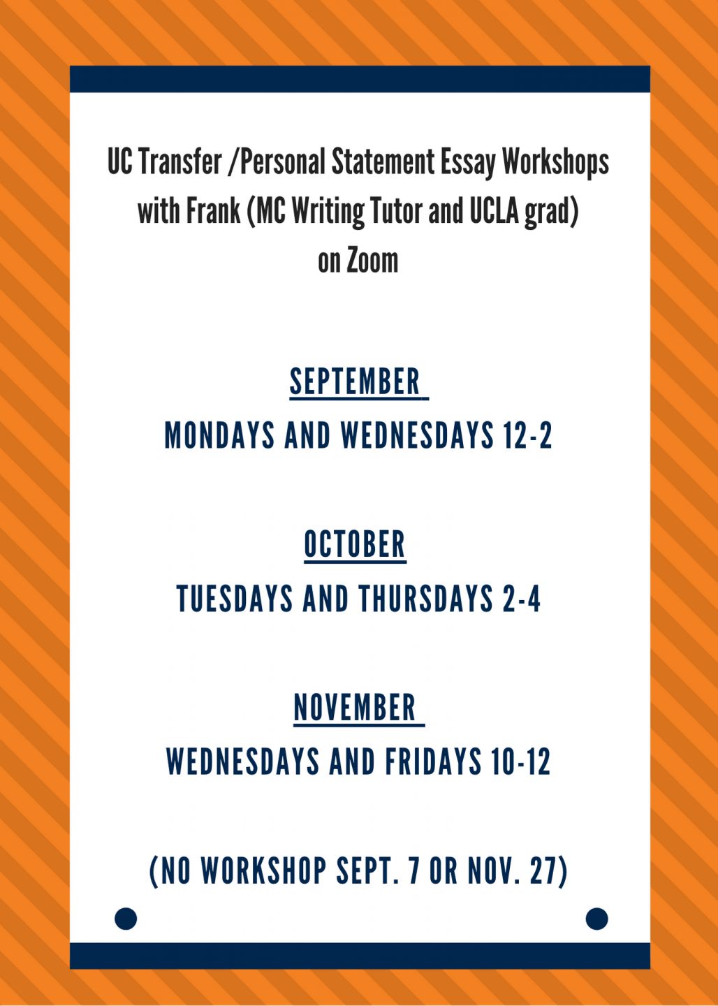 Personal Statement/Transfer and Scholarship Essay Resources and